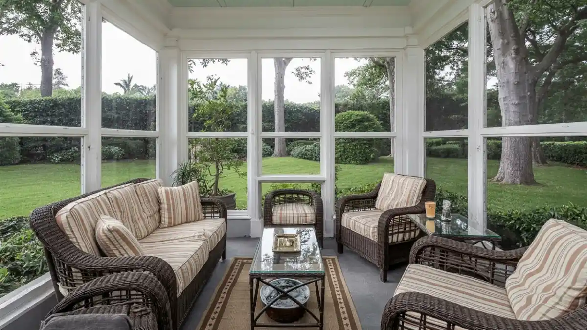 Haint Blue & Classic Wicker Veranda – Adding Southern Soul to Large Spaces