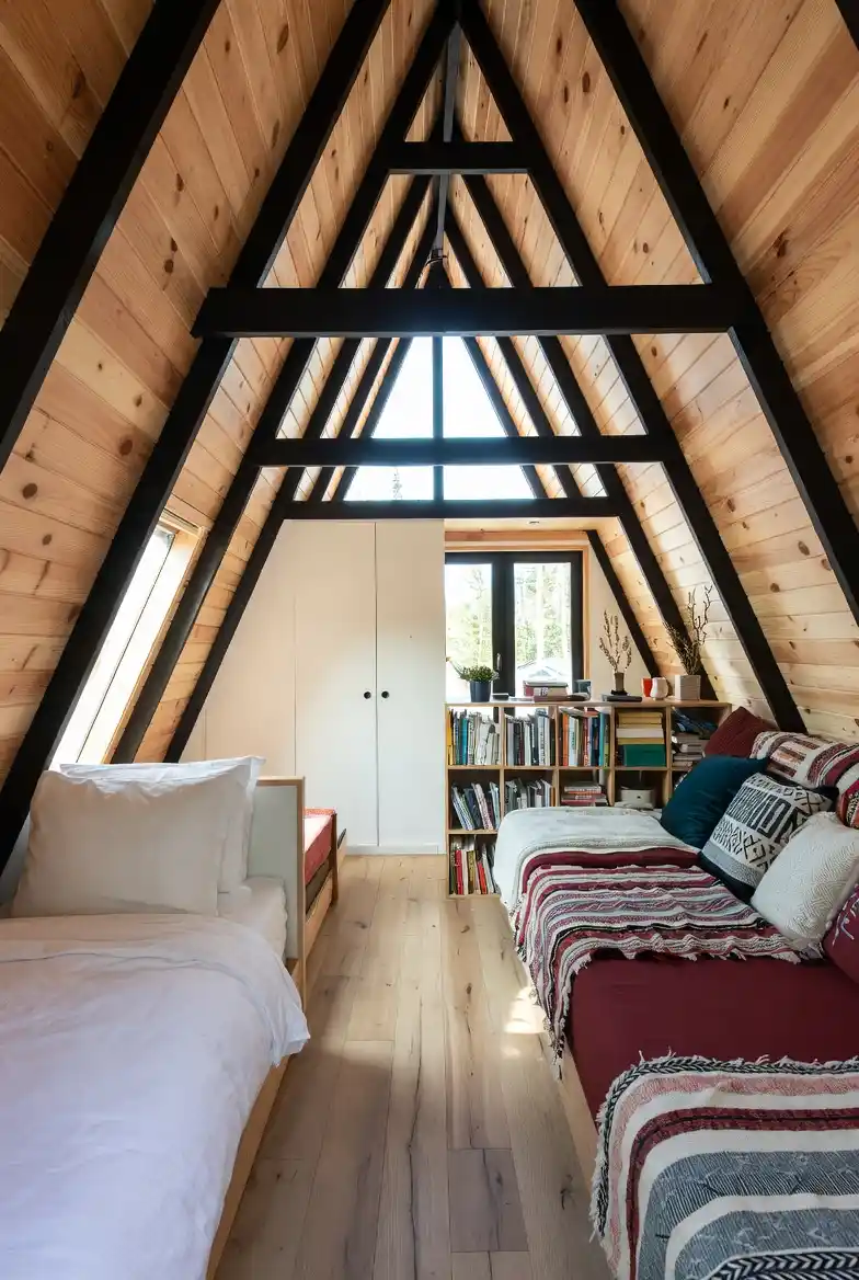 High-Contrast Structural Guest Suite – Balancing Clean Lines with Boho Warmth