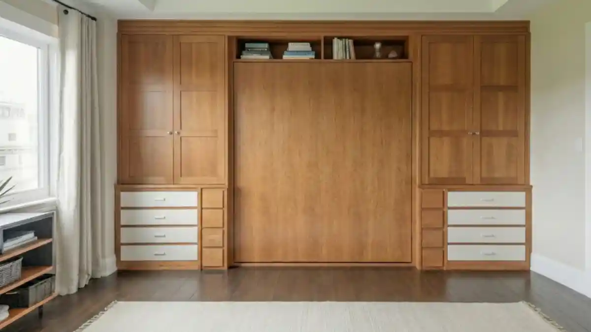 Honey Oak & Sky Blue Integrated Suite – The Bedroom That Doubles as a Wardrobe