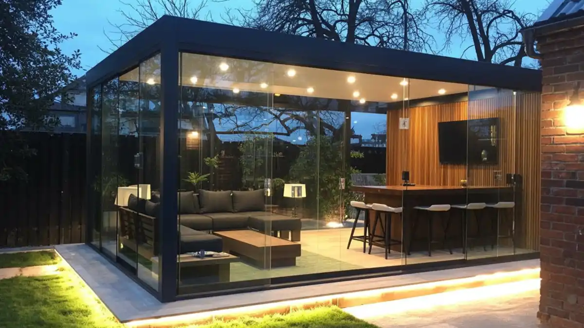 Illuminated Glass Cube Pavilion - The Ultimate Outdoor Entertainment Pod