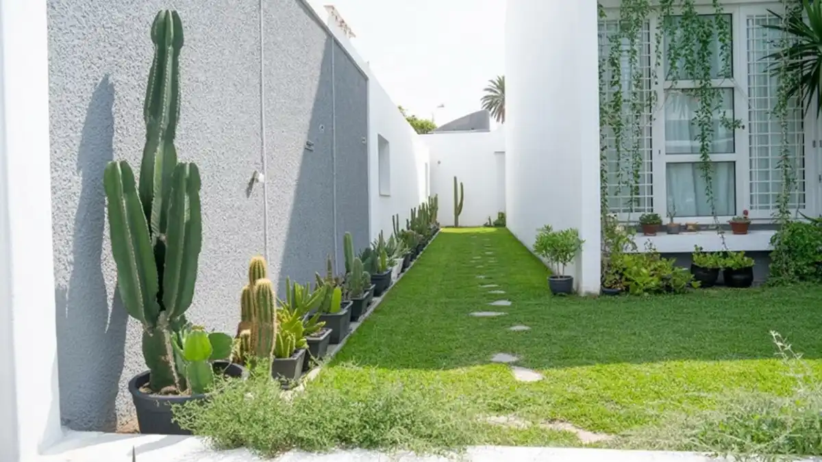 Minimalist Grey and Green Lawn Strip – Finding Serenity in Simplicity