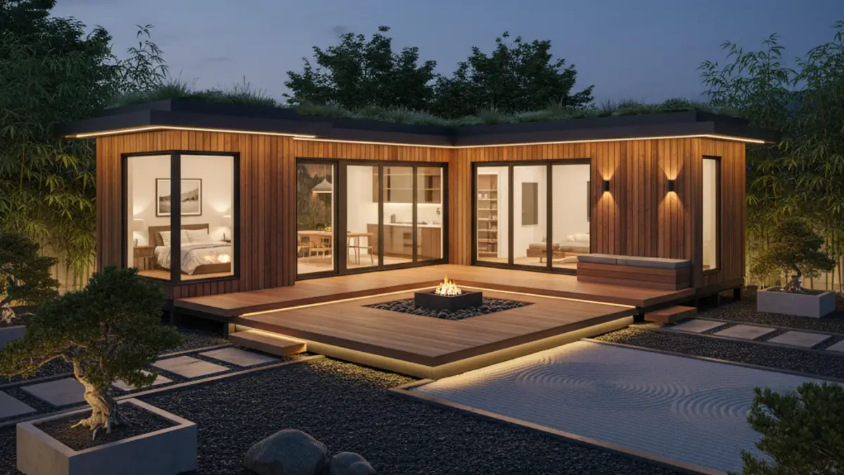 Modern Minimalist Shipping Container Retreat – A Tranquil Backyard Escape