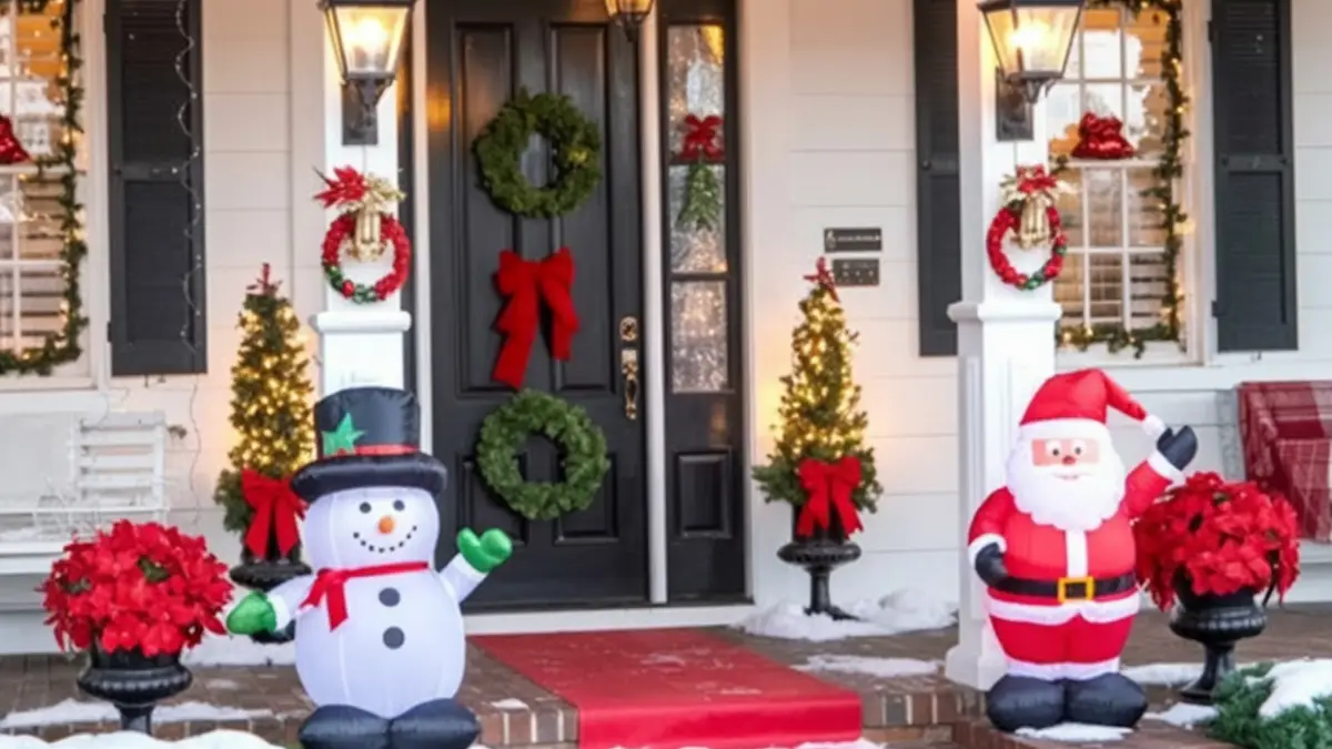 Over-the-Top 90s Christmas Porch - Bold, Fun, and Unapologetically Tacky