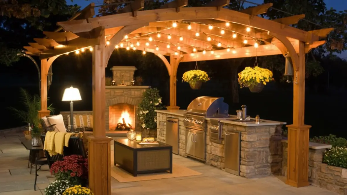 Pergola & Stone Outdoor Room