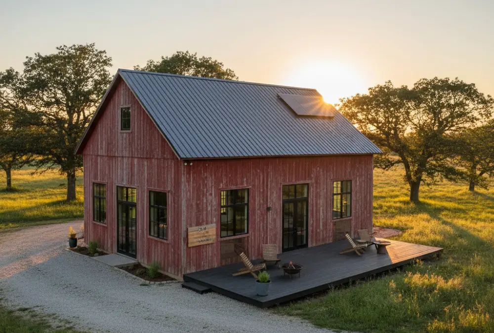 Red Barnwood & White Minimalist - Open-Concept Barn Living on a Budget