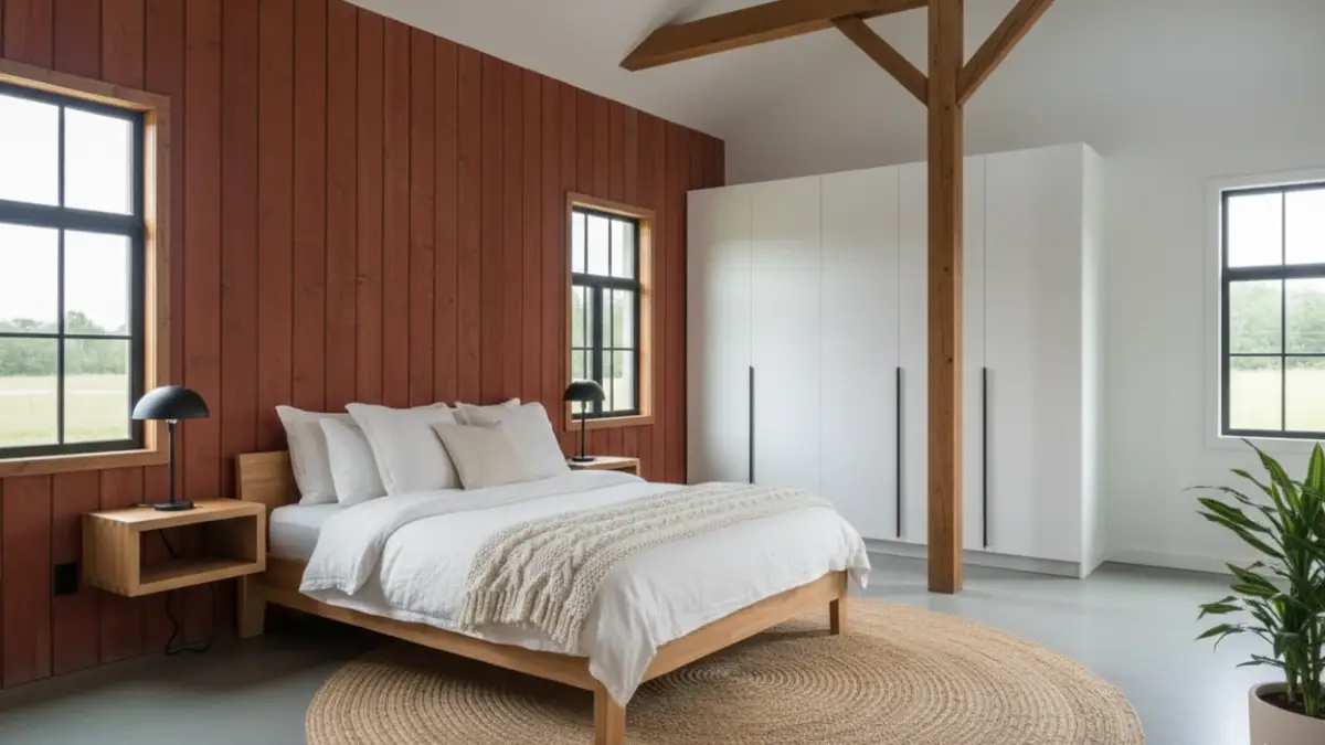Red Barnwood & White Minimalist - Open-Concept Barn Living on a Budget