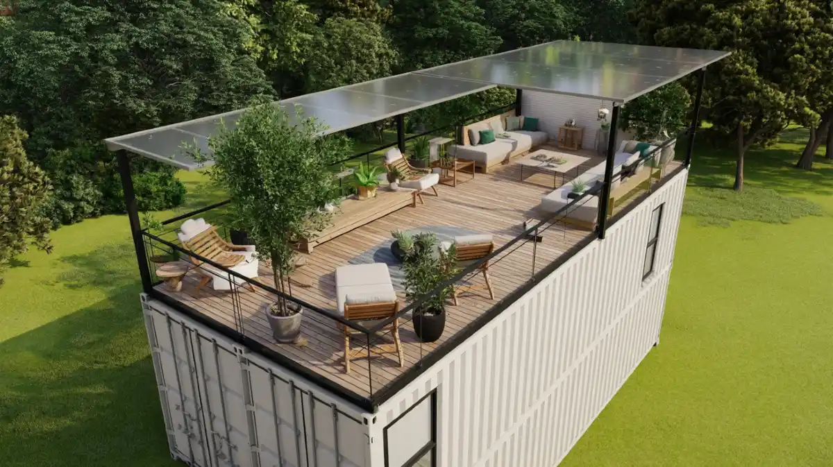 Outdoor Living Ideas for Container Homes - Rooftop Decks & Patio Extensions