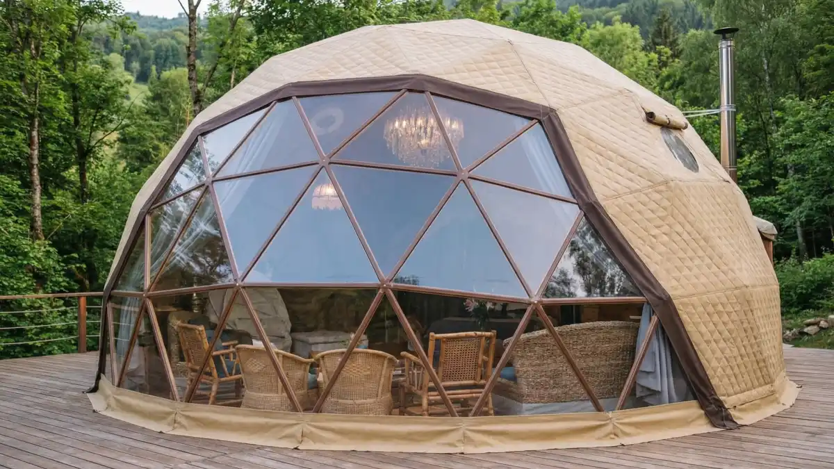 Rustic Bohemian Dome Lounge – High-Tech Structure Meets Handcrafted Comfort