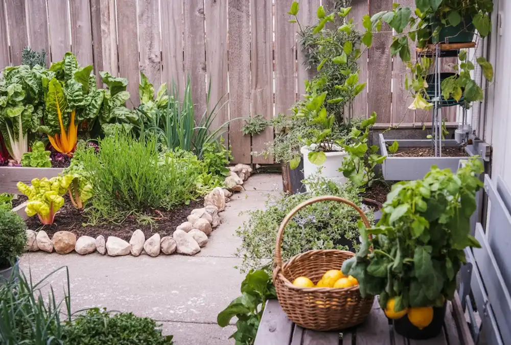 Rustic Harvest and Edible Greenery Side Yard – Cultivating Flavor in the Margins