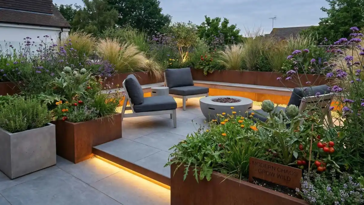 Rusty Steel & Purple Haze – Industrial Chic Meets Meadow Chaos