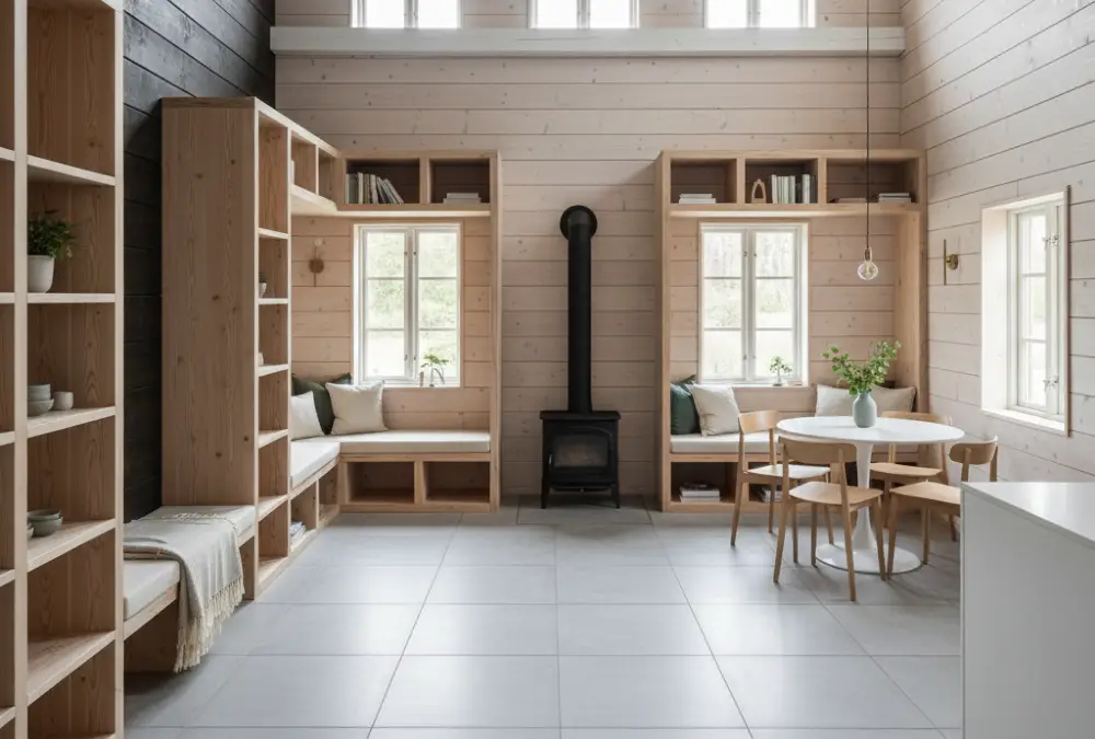 Scandinavian Whitewash & Built-In Bliss - Minimal Barn Living on a Budget