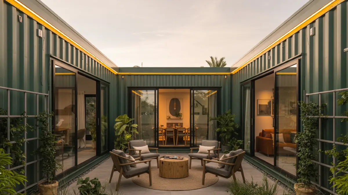 Serene Courtyard – Outdoor Retreat for Container Homes
