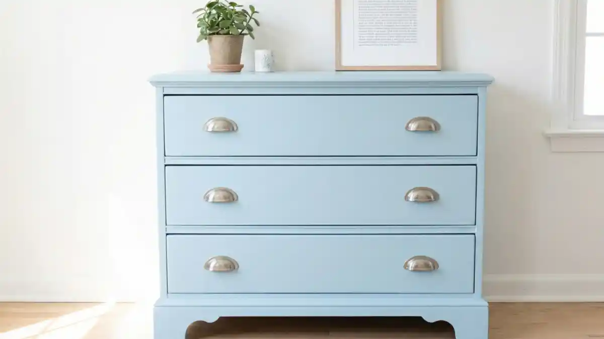 Serene Sky Blue Dresser Transformation – Breath of Fresh Air for Bedroom Storage