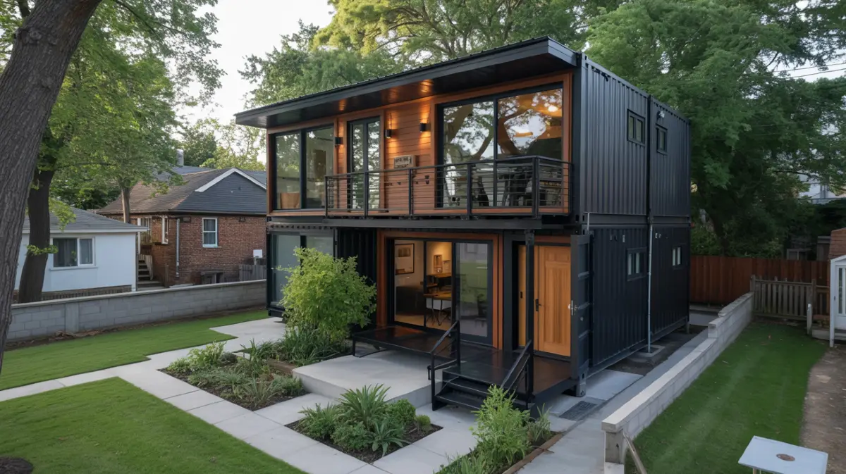 Sleek Black & Wood Stacked Home - Go Vertical with Your Budget Build