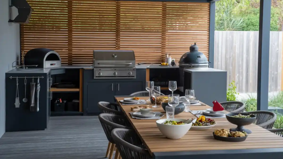 Sleek Charcoal Modular Kitchen