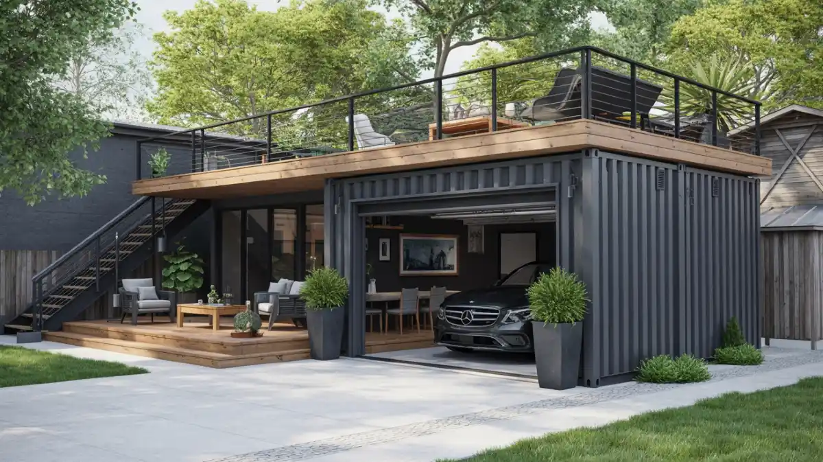 Sleek Urban Container Living – Modern Rooftop and Patio Space
