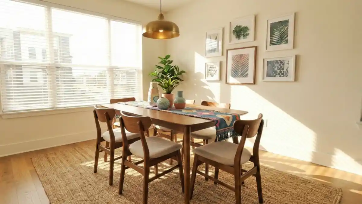 Sun-Drenched Boho Gold Living Room – Infusing Warmth into Micro-Luxe Living