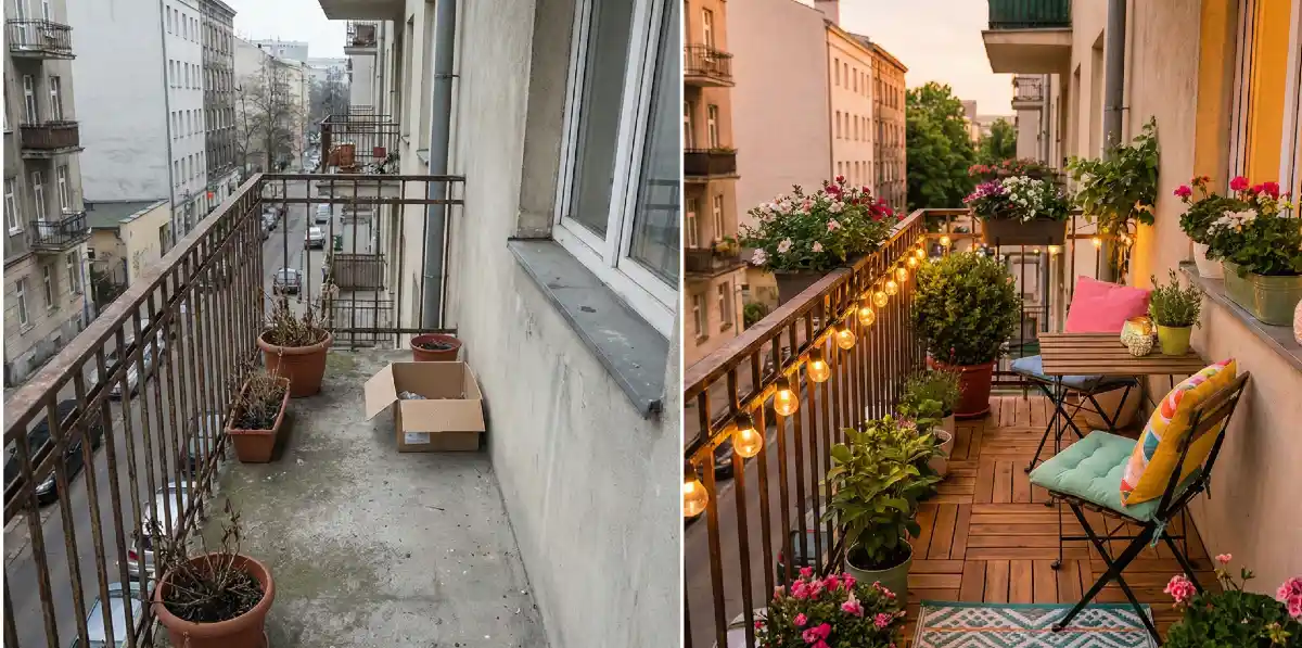 Sunset Bistro & Vibrant Florals – A Warm City Balcony Escape