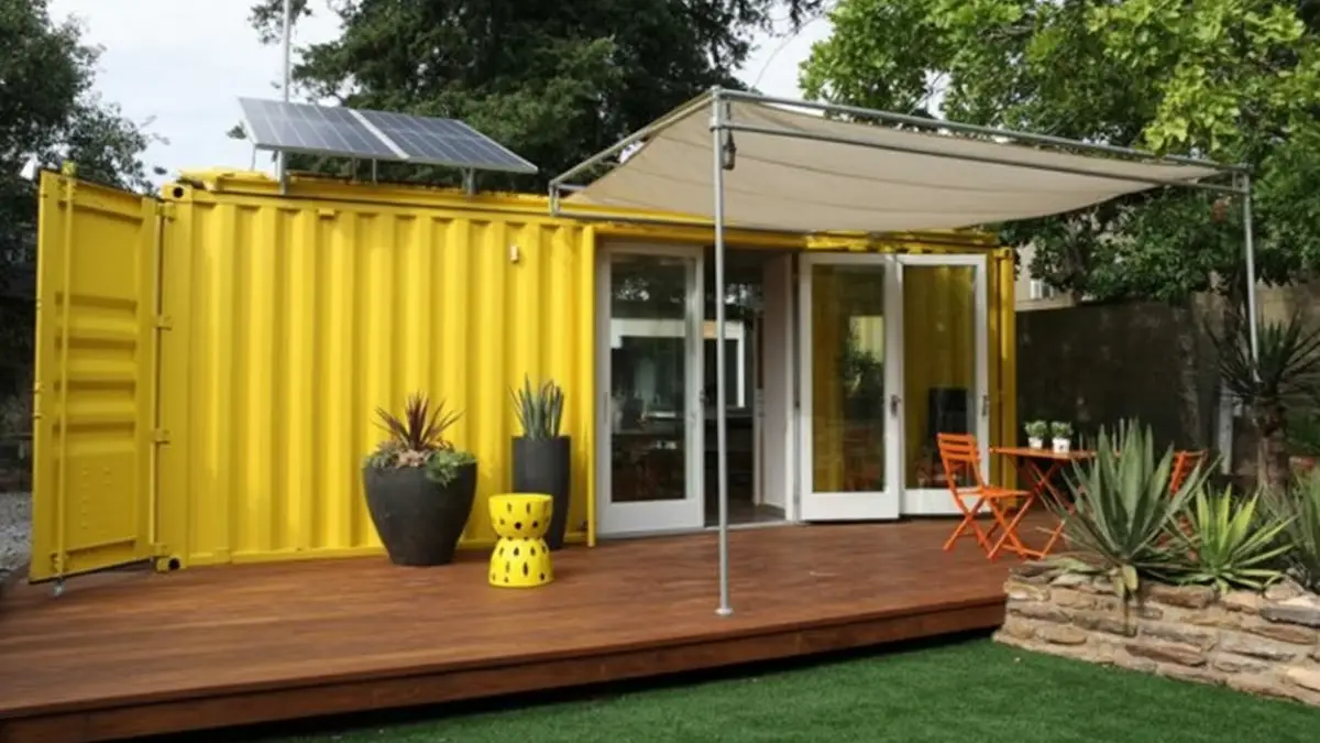 Sunshine Yellow Solar Retreat - A Bright Take on Backyard Studios