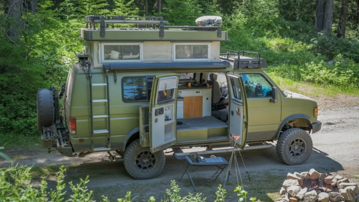Tactical Olive Oasis - A Self-Sufficient Off-Road Camper Van Build