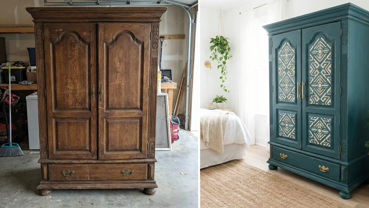 Teal Tribal Armoire – Statement Storage for a Boho Bedroom
