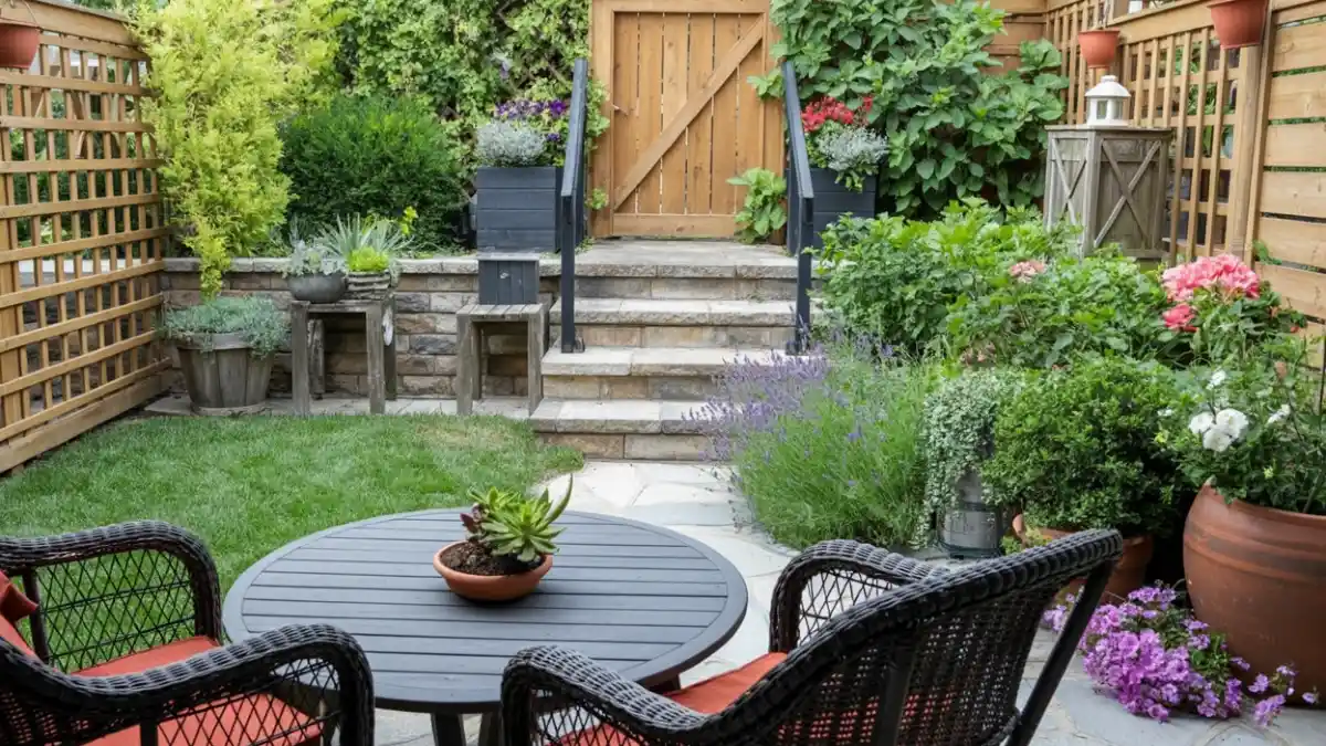 Terra Cotta & Wicker Bistro – Maximizing Greenery in Compact Urban Havens