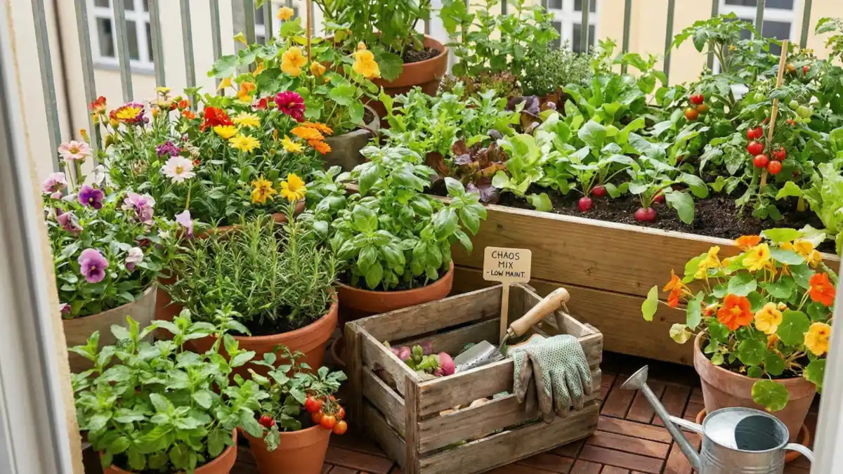 Terracotta & Tomato Tango – A Balcony's Productive Chaos