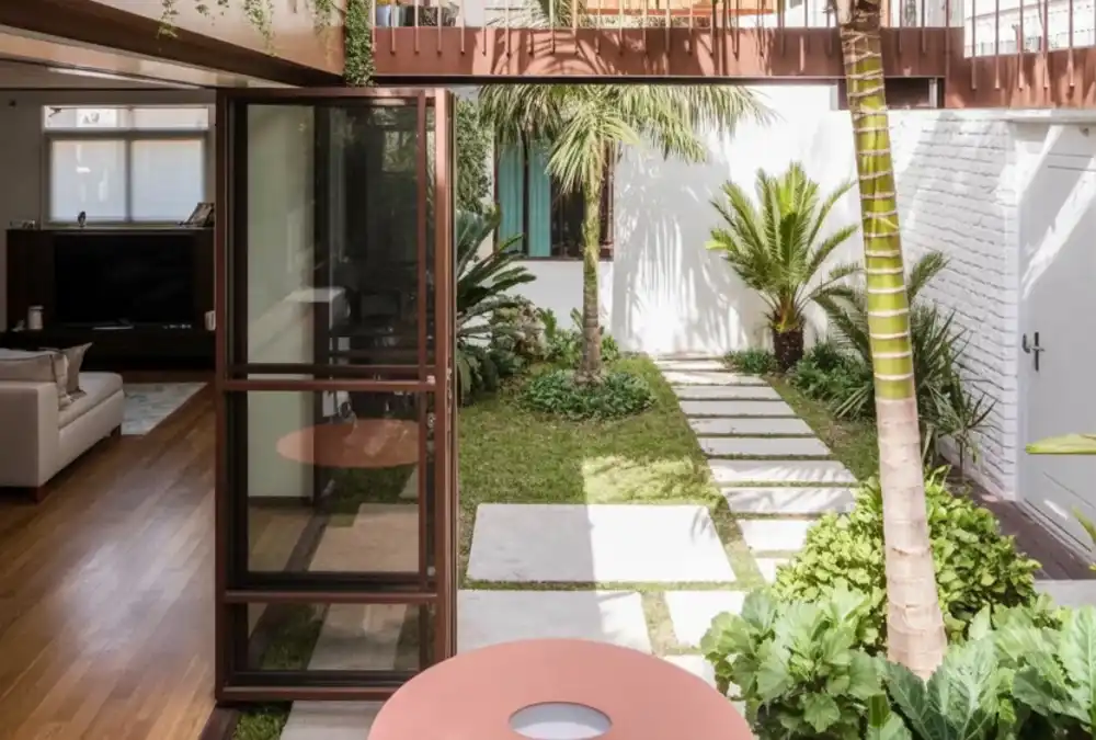 Terracotta and Tropical Atrium – Extending the Living Room Outward