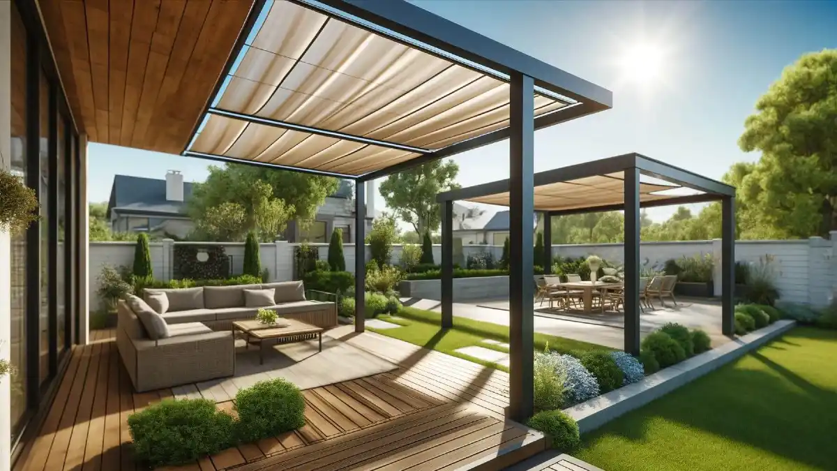 Twin Canvas & Steel Havens - Defining Zones for Dining and Lounging