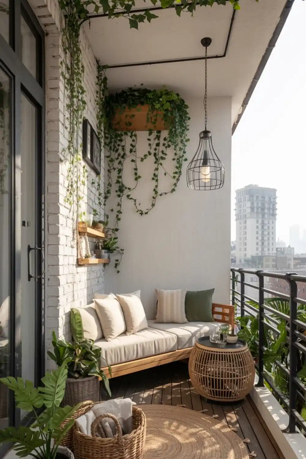 Urban Boho-Chic Balcony Retreat - Fresh Air and Greenery Above the Streets