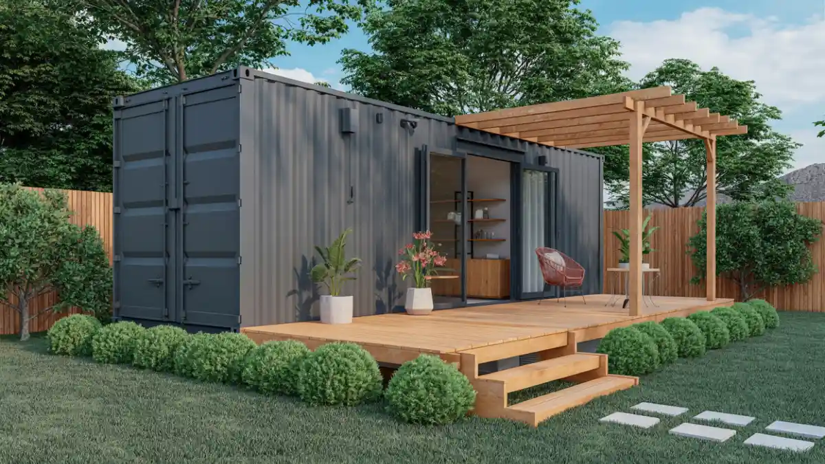 Urban Oasis Shipping Container Studio – A Perfect Blend of Modern Design and Natural Comfort