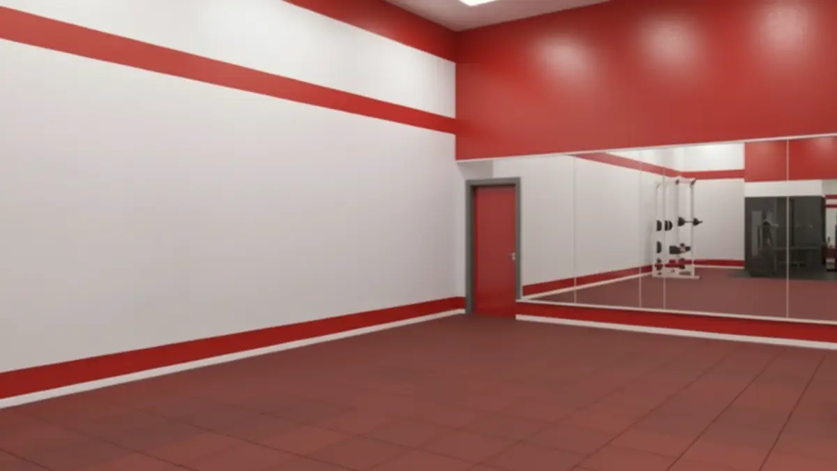 Vibrant Red and White Power Zone Gym