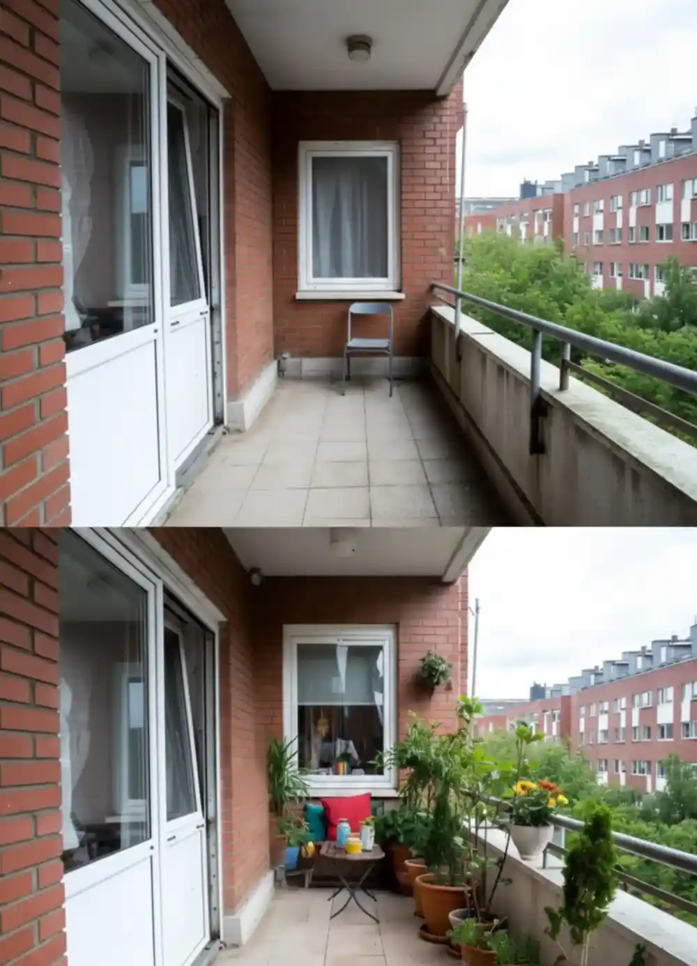 Vibrant Textiles & Red Brick Garden – Bringing Color to Concrete Blocks