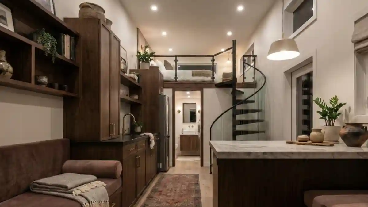 Walnut Velvet & Glass Spiral Grandeur – A Structural Masterpiece in Miniature