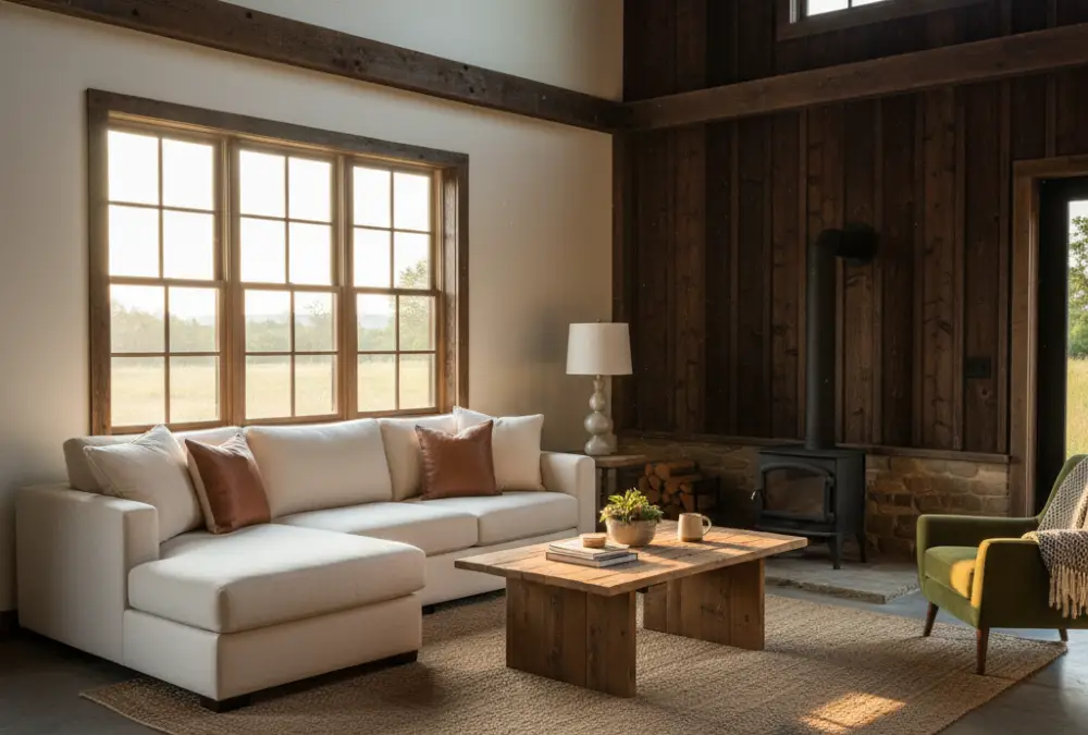 Weathered Wood and Grid Windows - Exterior Barn Conversion