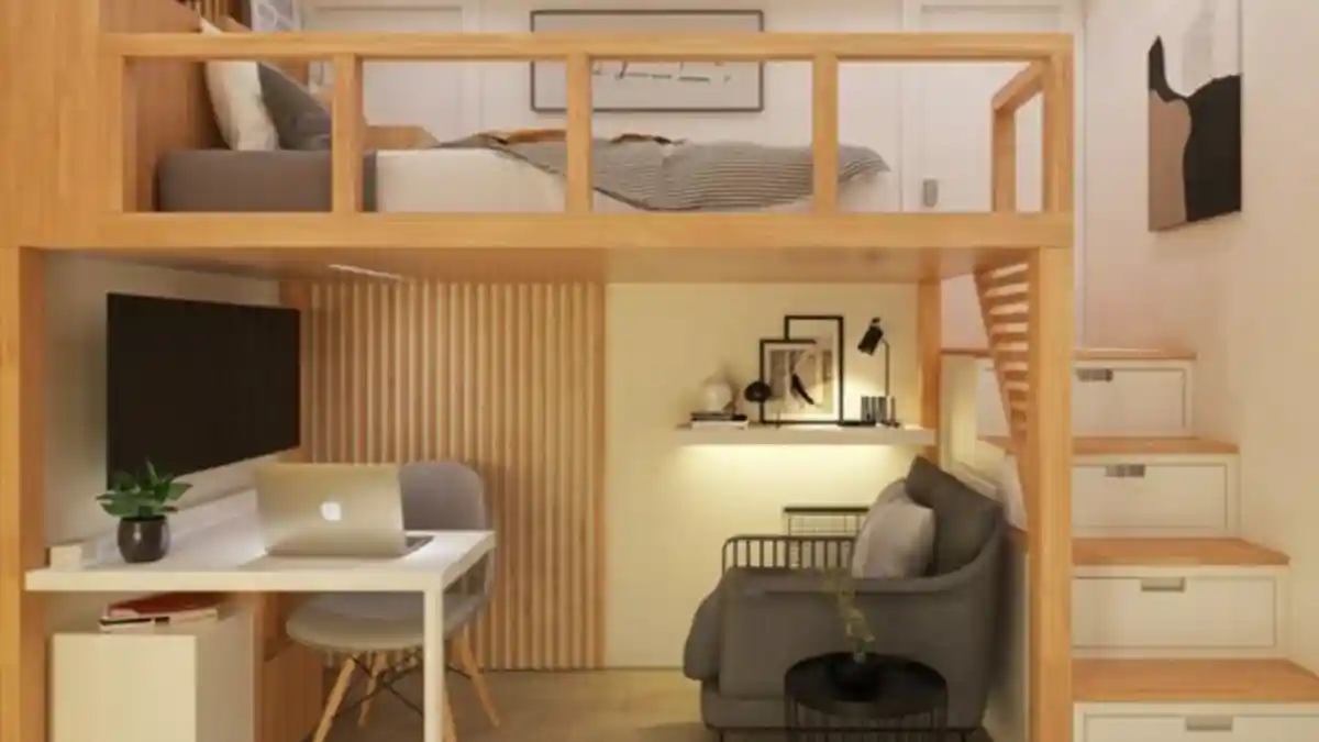 Blonde Timber & Scandi-Minimalist Loft – A Triple-Threat Studio Solution for Work, Rest, and Lounge