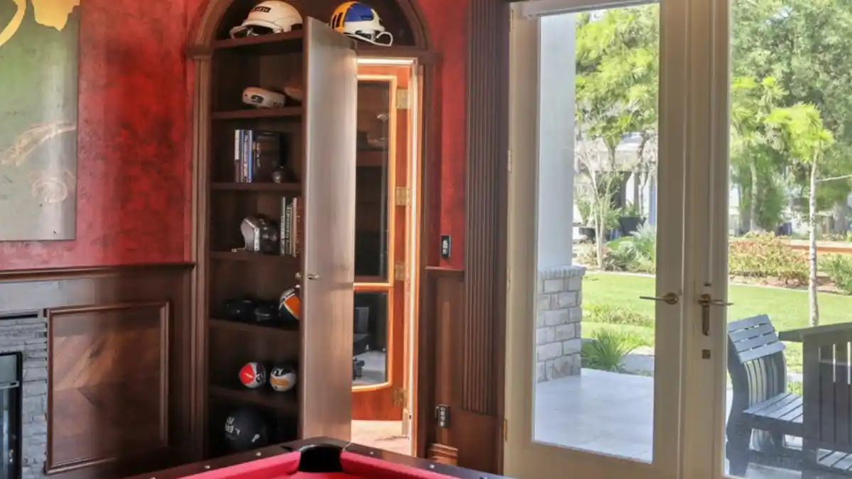 Crimson Velvet & Dark Wood "Speakeasy" – The Secret Passage Game Room