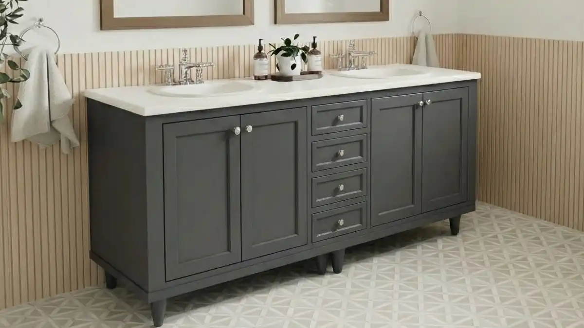 Earthy Mushroom Vanity Revival – Warm Neutrals for a Timeless Update