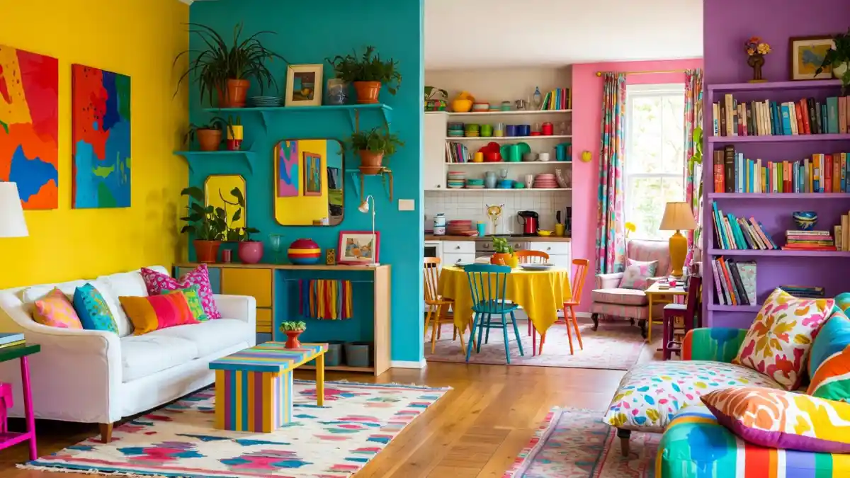 Electric Color-Block Open Concept – Infusing Every Corner with Radical Joy