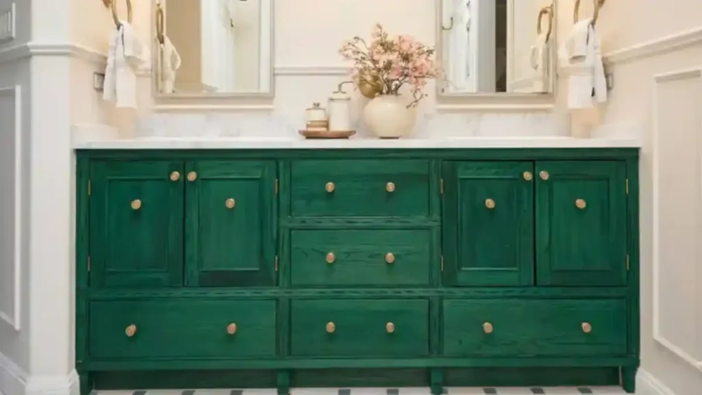 Honey-Toned Heritage Bathroom – Embracing Natural Grain Amidst a Painted World