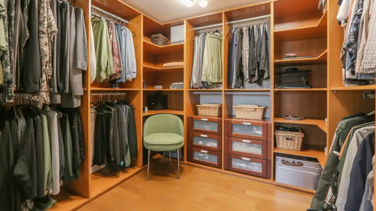 Honey-Toned Walk-In Haven – Transforming Ample Storage into a Dual-Purpose Executive Suite