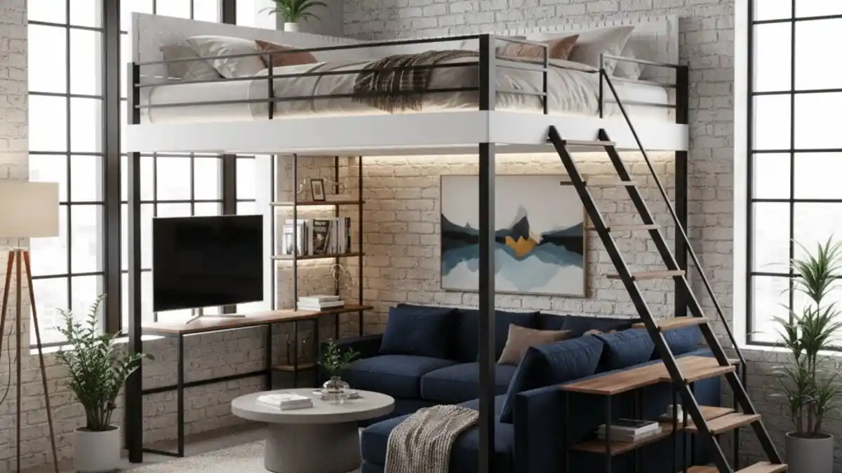 Industrial Chic Meets Cozy Comfort - The Ultimate Studio Loft Solution