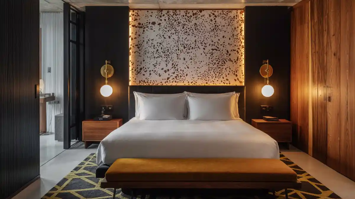 Industrial Luxe Terrazzo Feature Wall – A Moody Take on the Confetti Trend