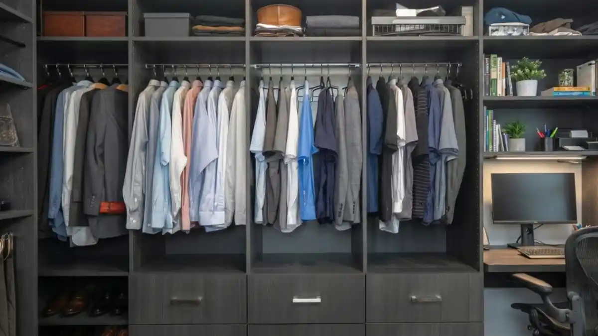 Midnight Charcoal Modular Haven – Bringing Executive Polish to the Closet-Office Hybrid