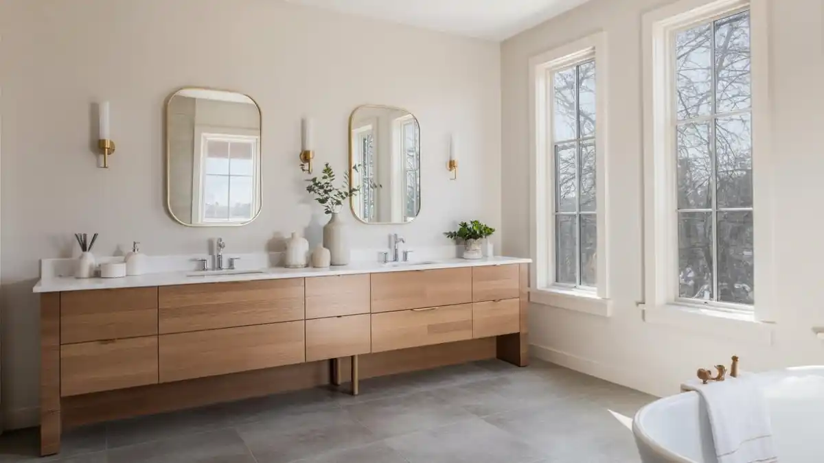 Organic Driftwood Spa & Moody Slate Revival – Bathroom Vanity Makeovers that Ground the Space