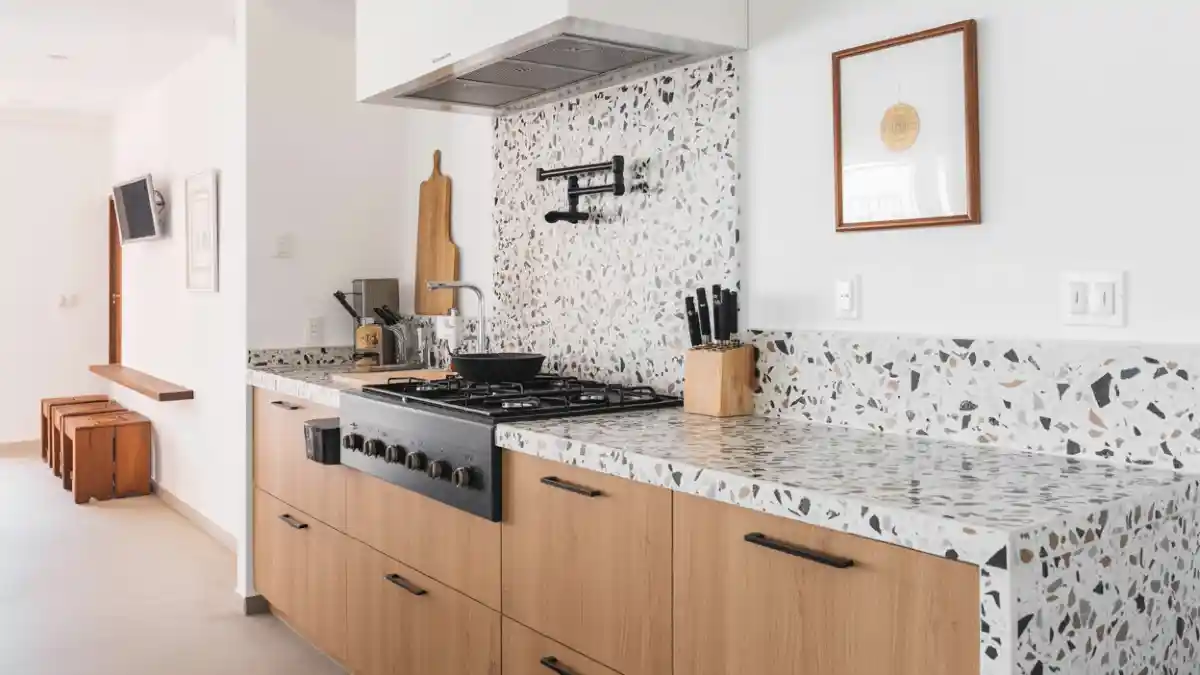 Playful Speckled Modernism – A Terrazzo Kitchen Takeover
