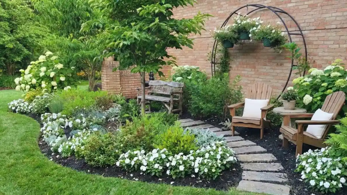 Silver-Lined Pathways and Hanging Whites - Moon Garden Magic for Side Yards