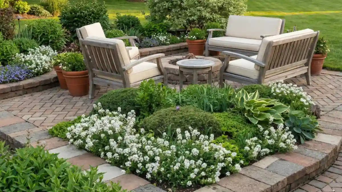 Snowy Drifts and Emerald Textures – A Layered Border for Moon Garden Brilliance