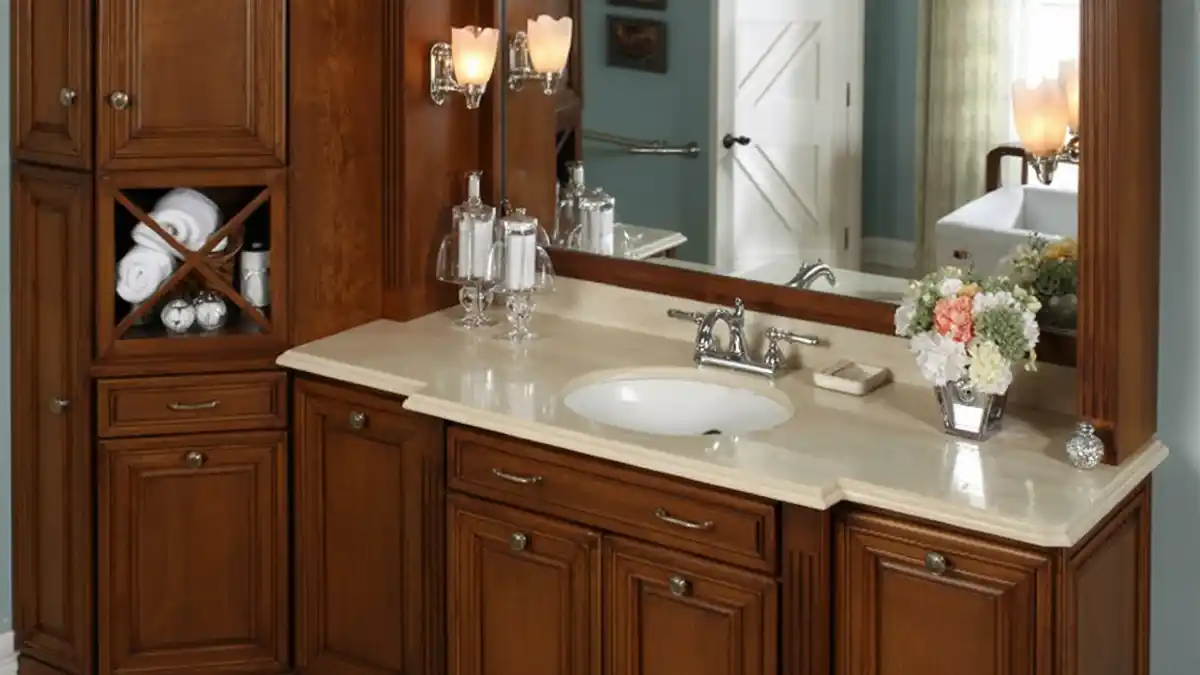 Stately Wood Vanity Revival – Transforming Traditional Storage with Modern Color