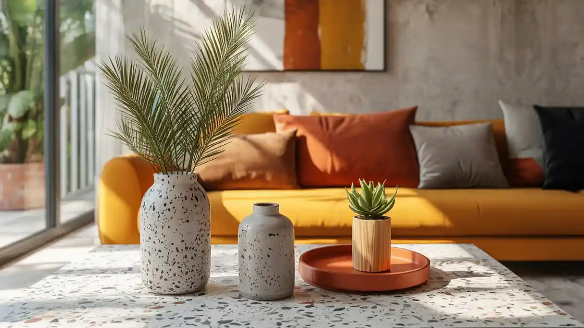 Sun-Drenched Terrazzo Tabletops – Styling the Confetti Trend for Modern Living Rooms
